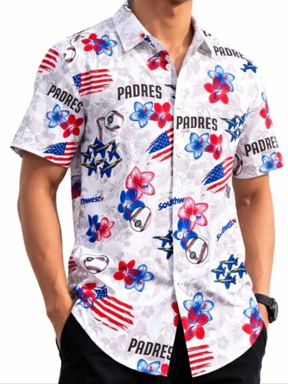 Aloha Night Hawaiian Padres Button-Down Shirt - NWT